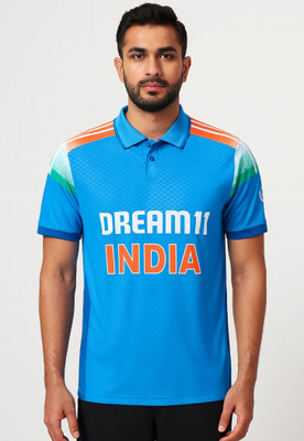 Ryze Printed Men Polo Neck Blue T-Shirt