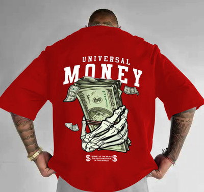 Manly Tees Self Design, Printed Men Round Neck Red T-Shirt