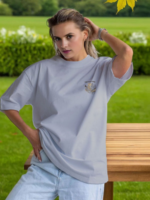 Moda Rapido Solid, Printed Women Round Neck Grey T-Shirt