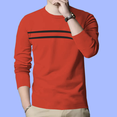 GARBLY Solid Men Round Neck Red T-Shirt