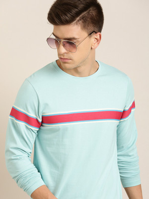 DIFFERENCE OF OPINION Colorblock Men Round Neck Green T-Shirt