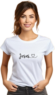 The Witty Curls Typography Women Round Neck White T-Shirt