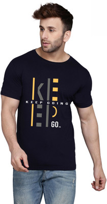Cryptic Printed Men Round Neck Blue T-Shirt