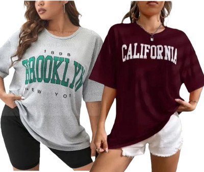 DIAZ Printed Women Round Neck Multicolor T-Shirt