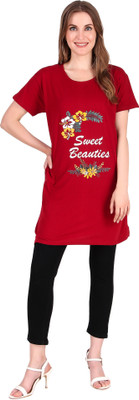 Trike Typography Women Round Neck Reversible Multicolor T-Shirt
