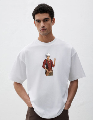 Hoffbuddy Graphic Print Men Crew Neck White T-Shirt