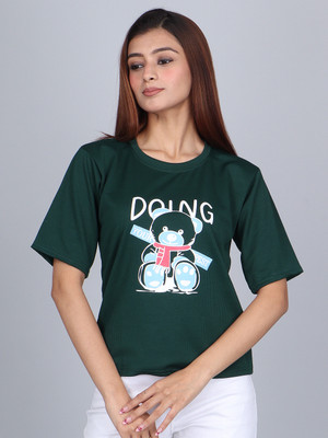 urban trees Casual Printed Women Green Top