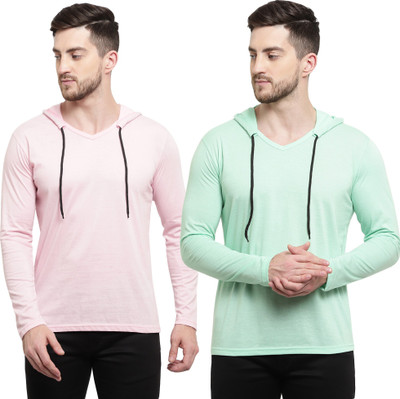 Tresna Trending Solid Men Hooded Neck Multicolor T-Shirt