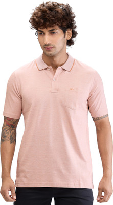 COLORPLUS Solid Men Polo Neck Orange T-Shirt