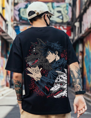 Uniplanet Store Printed, Typography Men Round Neck Black T-Shirt