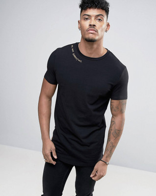 SPOWEARY Printed Men Round Neck Black T-Shirt