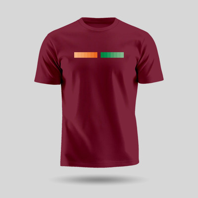 Luv My India Printed Couple Round Neck Maroon T-Shirt
