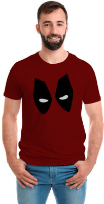 SmarTee Street Printed Men Round Neck Maroon T-Shirt