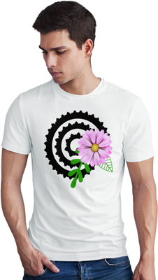 Seek Buy Love Printed Men Round Neck White T-Shirt