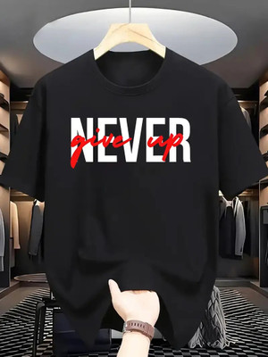 Relva Printed Men Round Neck Black T-Shirt