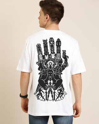 clickwell Graphic Print Men Round Neck White T-Shirt