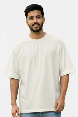 Estixx Solid Men Round Neck White T-Shirt