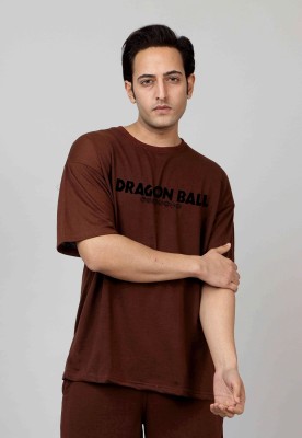 The Me Graphic Print Men Round Neck Brown T-Shirt