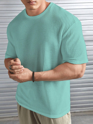 Madfrog Solid Men Round Neck Green T-Shirt
