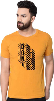 Tee town Graphic Print Men Round Neck White, Gold, Black, Grey T-Shirt