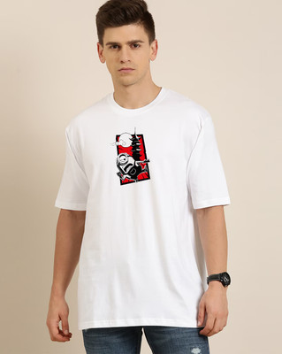 FASHNET FASHION Printed Men Round Neck White T-Shirt