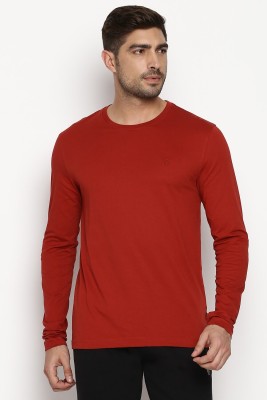 VAN HEUSEN Solid Men Round Neck Red T-Shirt