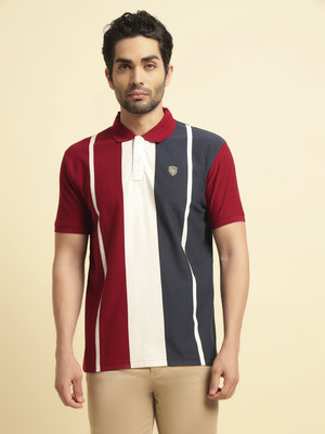 CANTABIL Colorblock, Striped Men Polo Neck Multicolor T-Shirt
