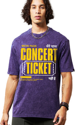 BEWAKOOF Typography Men Round Neck Purple T-Shirt