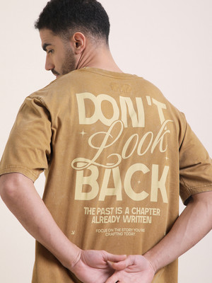 DIFFERENCE OF OPINION Printed Men Round Neck Brown T-Shirt