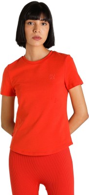 PUMA Solid Women Crew Neck Red T-Shirt