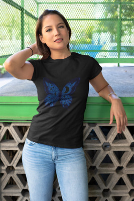 PD CLORI Graphic Print Women Round Neck Black T-Shirt