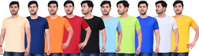 Verient Solid Men Round Neck Multicolor T-Shirt