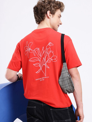 AEROPOSTALE Printed Men Round Neck Red T-Shirt