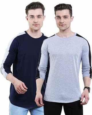 Texman Solid Men Round Neck Grey T-Shirt