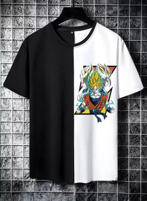 clickwell Striped Men Round Neck White T-Shirt