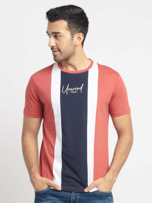 Status Quo Printed Men Round Neck Brown T-Shirt