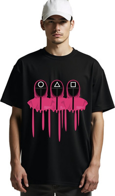 PrintingPixels Printed Men Round Neck Black T-Shirt