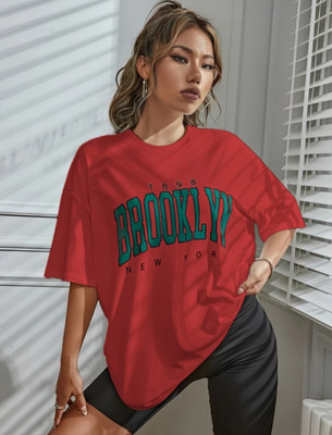 Povaxpo Typography Women Round Neck White T-Shirt