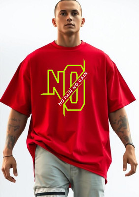 goodsign Printed Men Round Neck Red T-Shirt