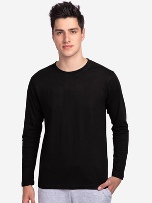 RULEDBYSUN Solid Men Round Neck Black T-Shirt