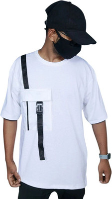 Ajworld Solid Men Round Neck White T-Shirt