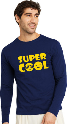 London Crew Printed, Typography Men Round Neck Navy Blue T-Shirt