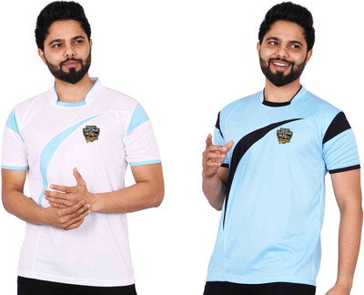La Milano Printed Men Mandarin Collar Multicolor T-Shirt