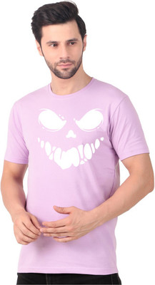 FABSTIEVE Printed Men Round Neck Pink T-Shirt