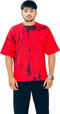 SUZX Collection Solid Men High Neck Red T-Shirt