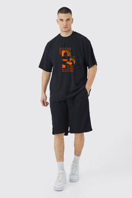 Stitchmeashirt Printed Men Round Neck Black T-Shirt