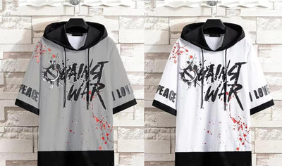 cnw Printed Men Hooded Neck Multicolor T-Shirt