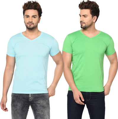 Adorbs Trend Solid Men V Neck Multicolor T-Shirt