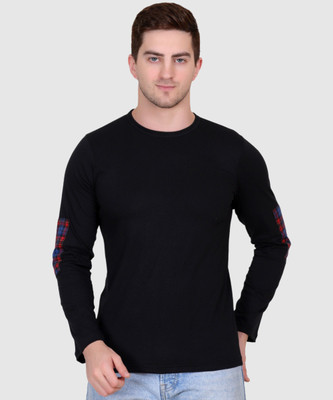 Styvibe Solid Men Round Neck Black T-Shirt