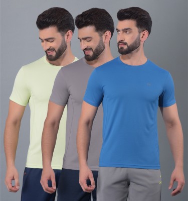 Force NXT Solid Men Round Neck Multicolor T-Shirt
